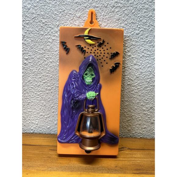 Vintage 1995 Halloween Grim Reaper Talking Doorbell Toy State Lights Sound Works - Picture 1 of 7